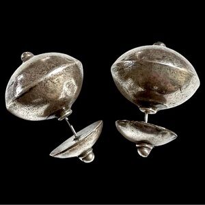 Silver Studed Tribal Silver Barbell Thailand Earrings